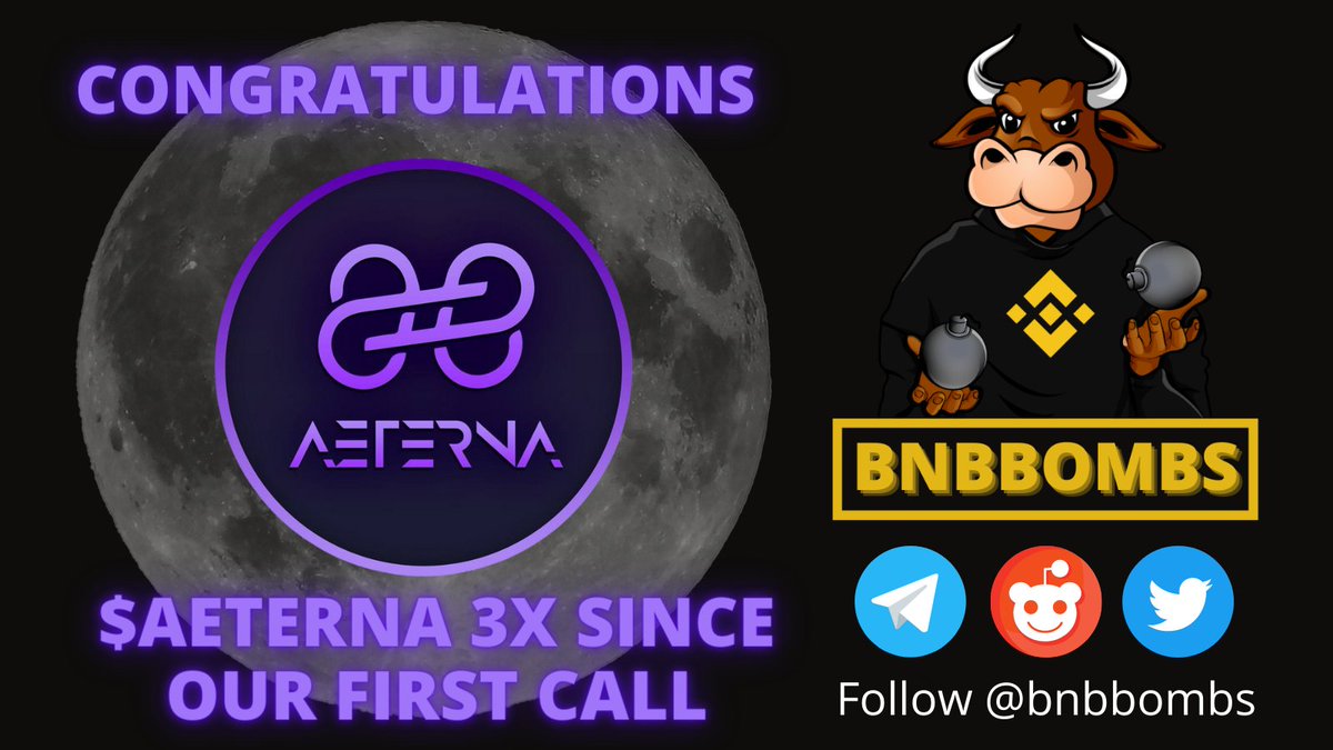 allchainbombs's tweet photo. Everyone who followed our first call for $AETERNA made already 3x in just under 4 days. Holders are growing constantely, right now around 3.4M MC, rumours say this is the next #SAFUU &amp; #TITANO. Let's see where it goes🚀 @project_aeterna #BNBBombs #Hodl #Crypto #Aeterna #CMC #BNB https://t.co/tx94OcRRnJ