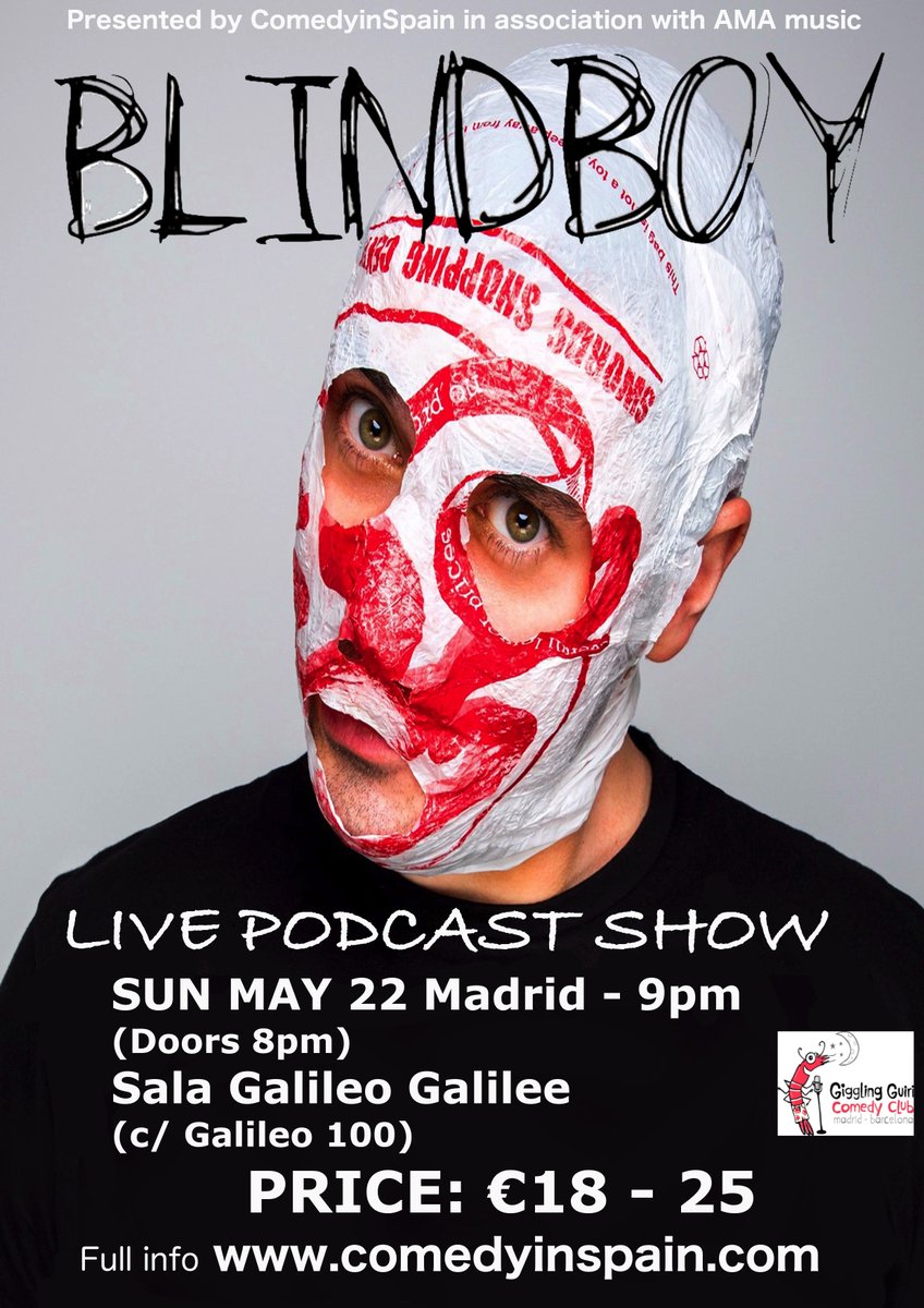 MadridComedy's tweet photo. Finally the Blindboy will come to Madrid this month and more!! - Y'all need to be grabbing the last of those tickets for the Comedy event of the year!! https://t.co/cis4Zz98AB