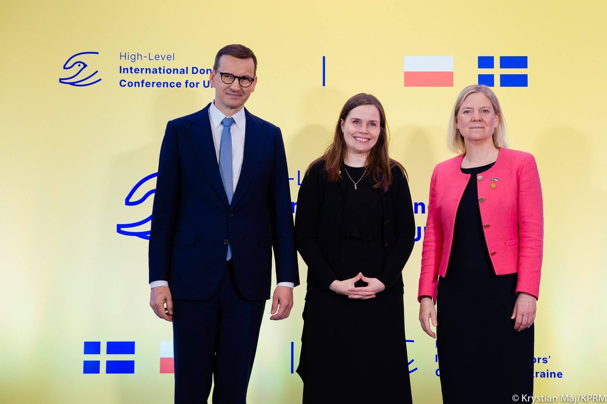 Premier Katrín Jakobsdóttir uczestniczyła w konferencji donatorów na rzecz 🇺🇦 w Warszawie. 

🇮🇸 zwiększy swój wkład w pomoc humanitarną i gospodarczą dla #Ukrainy, która wyniesie łącznie 1 mld ISK. 

Konferencja była wspólną inicjatywą Premierów 🇵🇱 i 🇸🇪

stjornarradid.is/efst-a-baugi/f…