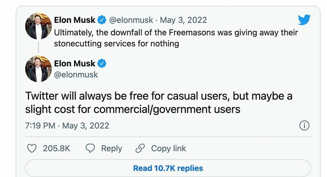 NFT336699's tweet photo. #Elonmusk Pay to use twitter for commercial purpose.
What do you think payment will be in Crypto tokens or NFT?
#Twitter #Paytouse #NFTtickets #NFTkeys #NFTpass #Michaelsaylor #Trump #JoeBiden
#Sec #Spacex #Tesla https://t.co/e4wzcj0twP