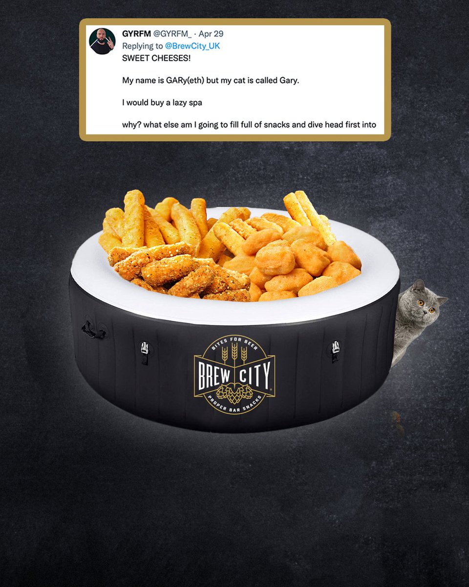 BrewCity_UK's tweet photo. Now this is a lazy spa any Gary would love to dive head first into 🏊‍♂️

Is this what you had in mind @GYRFM_?

#BeermunchVScrisps #Beermunch #WeWantGary https://t.co/J0fGX3KVu4