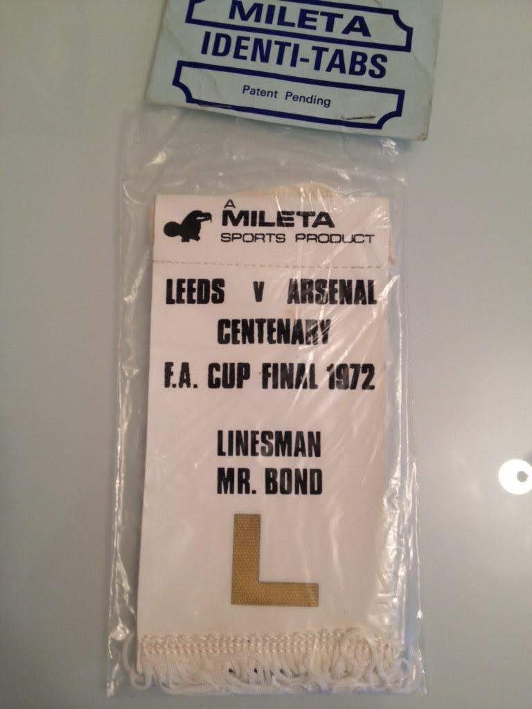 superleeds72's tweet photo. 50 years ago we won the Cup. I remember my dad decorating his car with scarves and banners to make the journey down the M1.
Now I’m the lucky owner of the 1-12 sock tags and even linesman and ref had their own sock tags. Thank you Paul.#lufc #paultrevillion #lufctrust https://t.co/fKHcBhBbPv