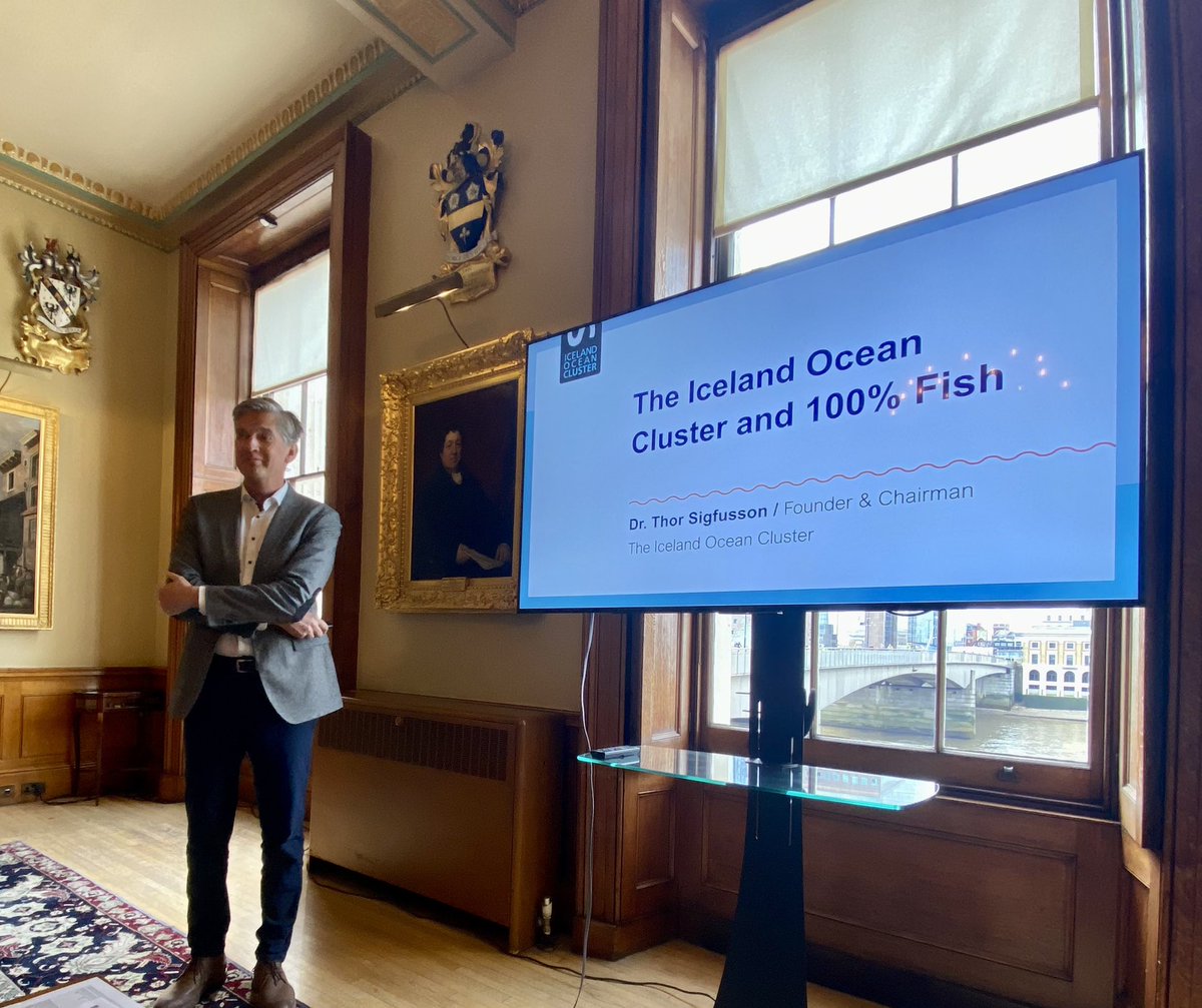 Iceland is at the forefront worldwide in full utilization of ocean catch. Entrepreneurs from #Iceland met w/stakeholders from UK at @FishmongersCo to identify new projects & opportunities. The event was jointly organized by the Embassy, @OceanCluster, @GrimsbyFMA & @Islandsstofa