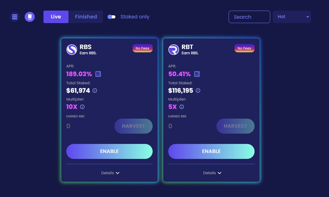 robustprotocol's tweet image. $RBS &amp;amp; $RBT pools are still live.

#DYOR Buy, Stake &amp;amp; Earn competitive ARR today.

robustswap.com/pools

#BSC #BSCGem #BSCNews #Binance #BNBChain #BNBChain