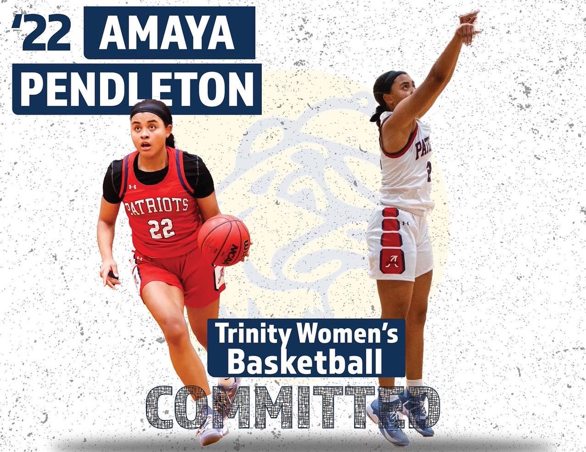 trincollwbb's tweet photo. A 5’9 wing from Charlottesville, VA, please join us in welcoming Amaya Pendleton to our family! Playing for @AlbemarleHoops &amp; @girls757 , Amaya brings tough on-ball defense, finishes through contact, and has deep range from 3. Welcome to the Coop @A_Pendleton2022 ! #RollBants https://t.co/QooL6DAyQq