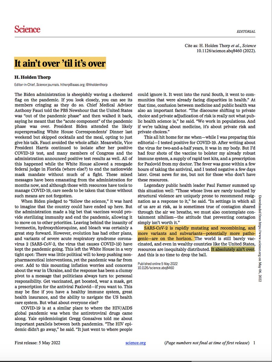 gorka_orive's tweet photo. La pandemia no está acabada hasta que esté acabada. Editorial en Science. https://t.co/l0UmTjnxo5 https://t.co/bzfhAUZQ9p