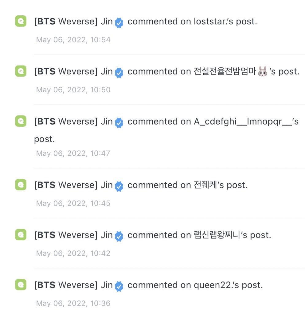btsaresevennn's tweet photo. — [📝] Hilo con todas las traducciones de #JIN en Weverse | 06-05 @BTS_twt! https://t.co/Y5lB4b6mXt