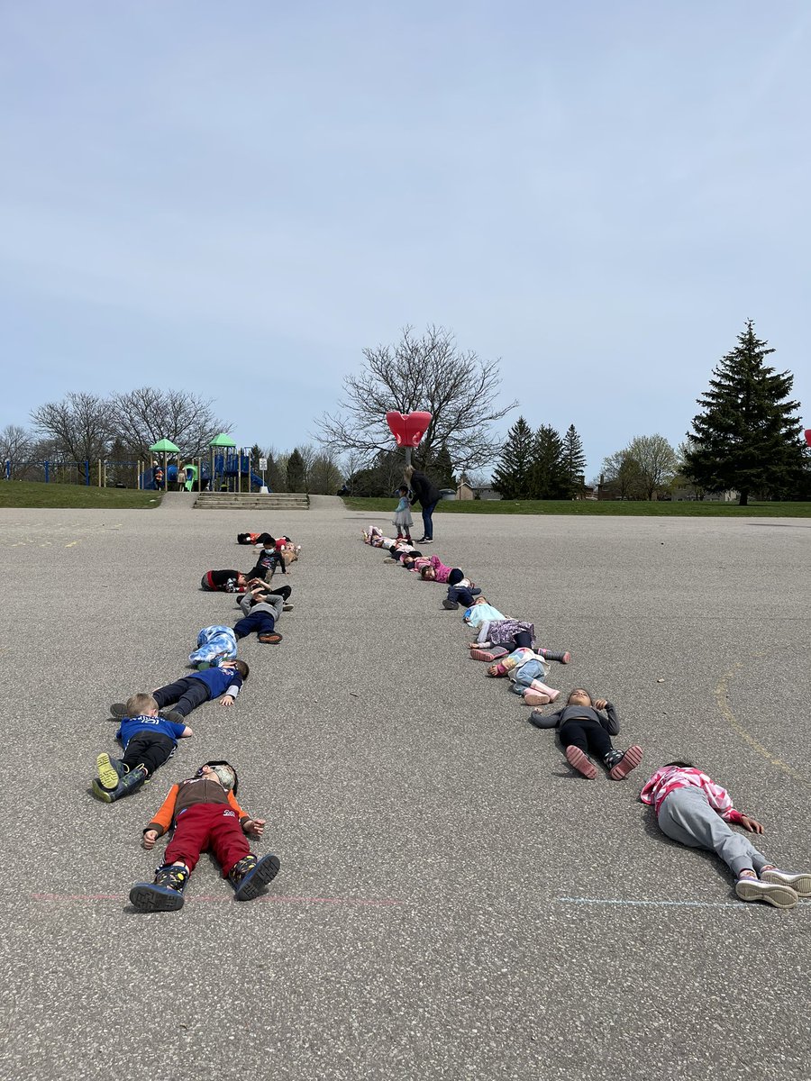 This is not a drill! It’s Mr. Morrison’s FDK class embracing outdoor learning! They are learning about pictographs, so why not make one in real life, out of real people? #yrdsb #outdoorfun #outdooreducation #education #fdk #getoutside #outdoorEd