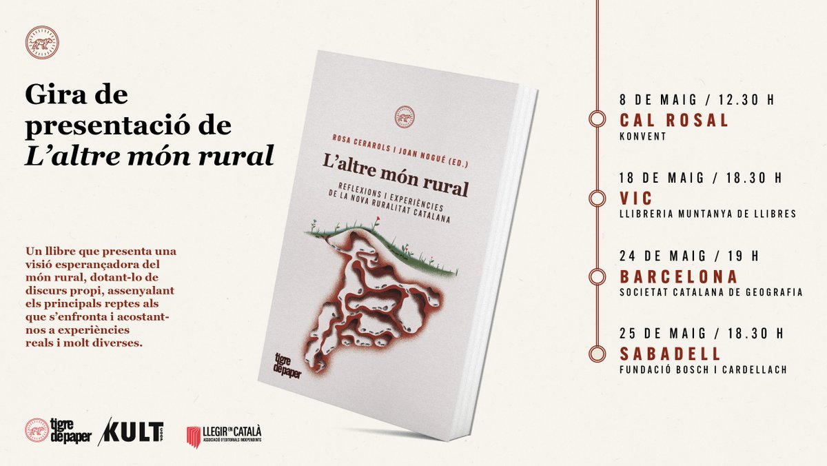 🤸🏾‍♀️ Gira i gira i gira 🤸🏼‍♂️

🌿🌾🍂 Les reflexions i experiències que recull 'L'altre món rural' s'escampen pel territori

📍 Aquest mes de maig serem a Cal Rosal, Vic, Barcelona i Sabadell