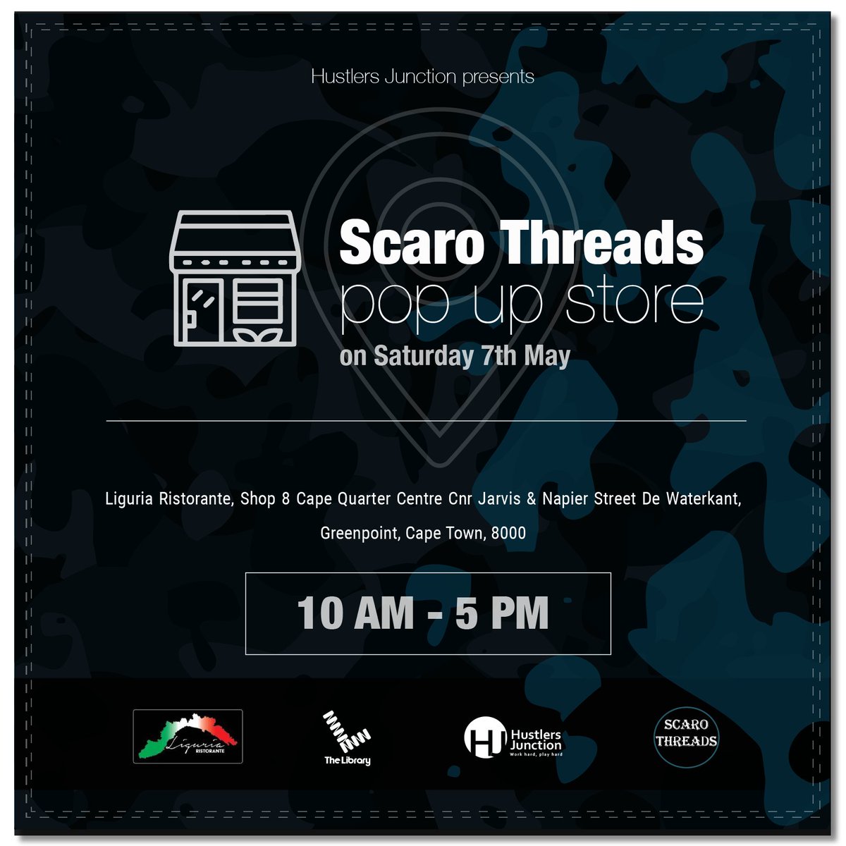 TheLibraryZA's tweet photo. Due to heavy rains, we have decided to postpone the Scaro Threads pop-up event to tomorrow. 

Date: Saturday, 07 May 2022
Time: 10 AM - 17 PM 
Location: Liguria Ristorante Cape Town  

All T-Shirts R200

All Tote bags R100

Come and enjoy good food, good music and good vibes. https://t.co/4B2PxsG6JC