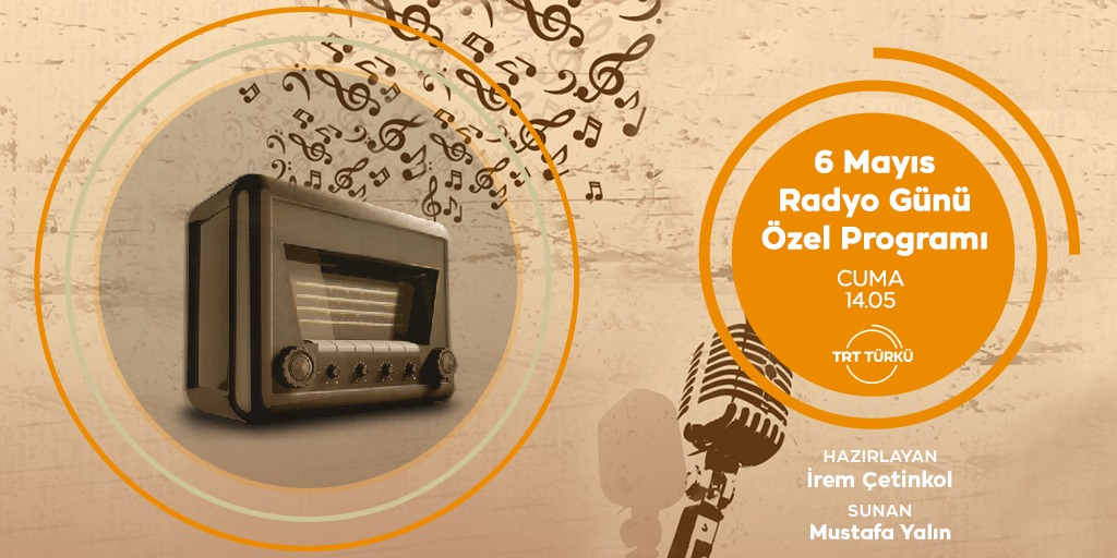TRT Ankara Radyosu tarafından  gerçekleştirilecek olan ve yapımcılığını İrem Çetinkol' un üstlendiği '6 Mayıs Radyo Günü Özel Programı' bugün saat 14.05' te TRT Türkü' de...

#trtankararadyosu  #6mayısradyogünü