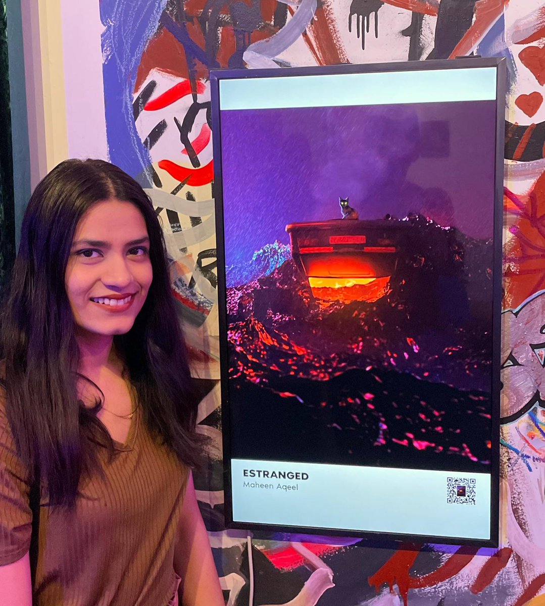 NFTHFAM's tweet photo. NFT ART GALLERY!🚨
Leading from the front. Our founder @maheenisketchy at @NFTgoat_art with her 3D artwork from her collection "Catastrophe in Metaverse". Making us all at NFT Hustlers proud.❤️:')
Link to the piece: https://t.co/XXQchiZtEq https://t.co/1GhQa5O3oy