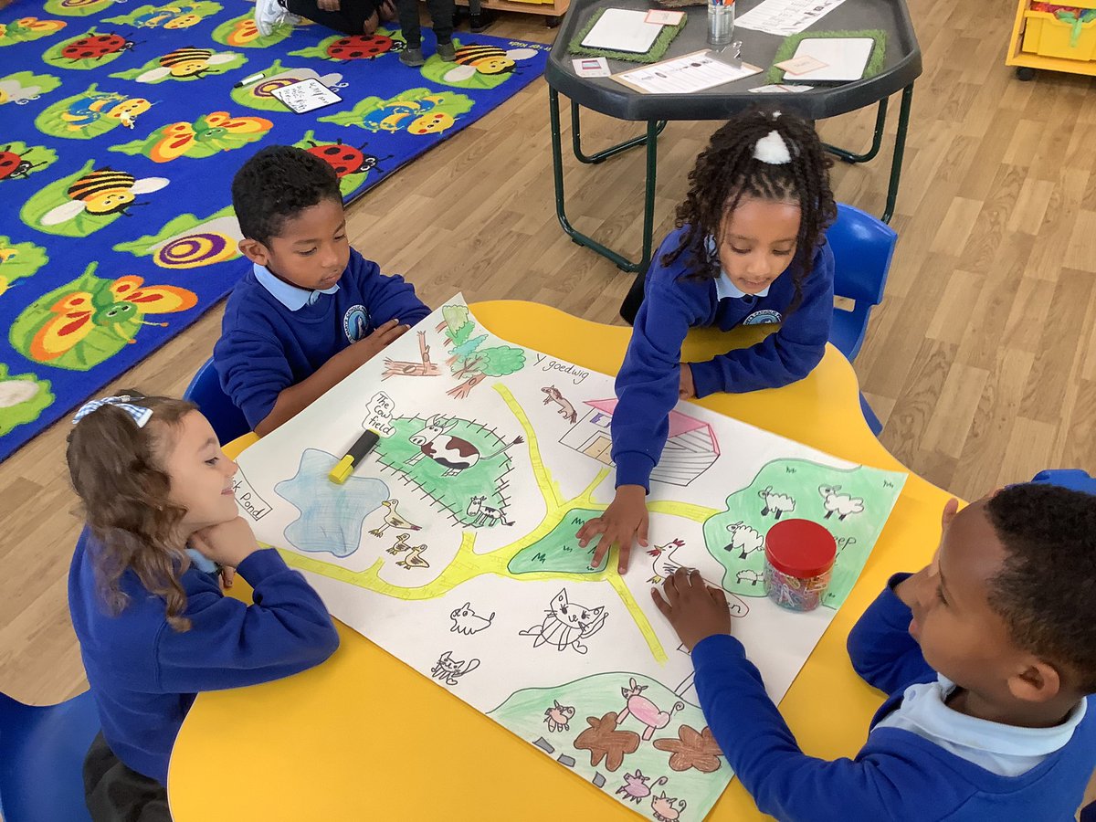 StMarysCF11Rec's tweet photo. We have been following and asking two step instructions using a map of the farm. https://t.co/ta725O88DN