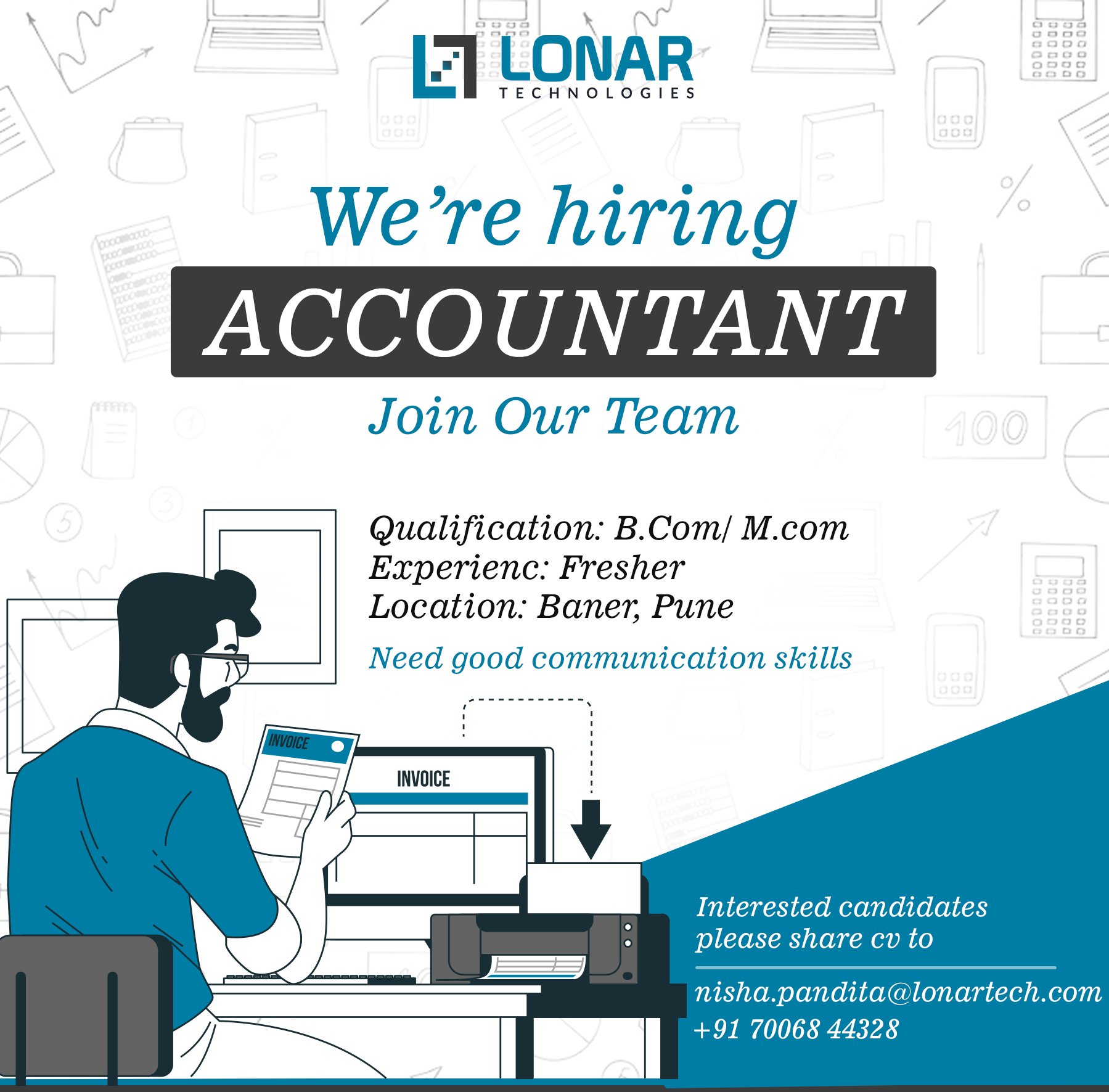 Lonar Technologies Pvt. Ltd. على X: &ldquo;We are hiring Accountant 
