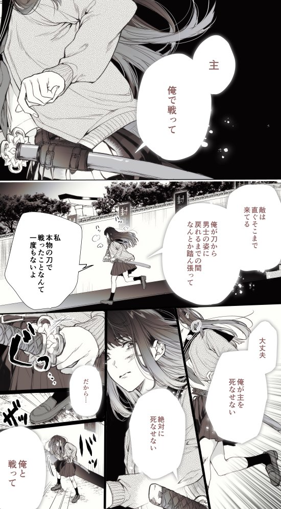 緊急時、刀に戻った刀剣男士で戦う審神者の目が男士と同じ色に染まる展開が見たい妄想 