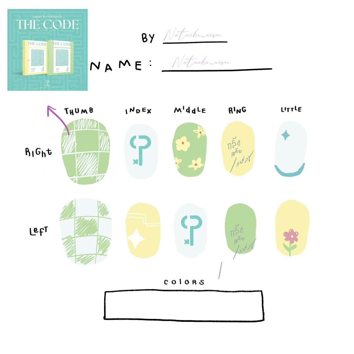 Natacha_aim's tweet image. My nail art ( ref by #thecode )
Design my me:-)🌻🗝

ออกแบบหมดเองครั้งแรกในชีวิต คือรอดมั้ย555555555