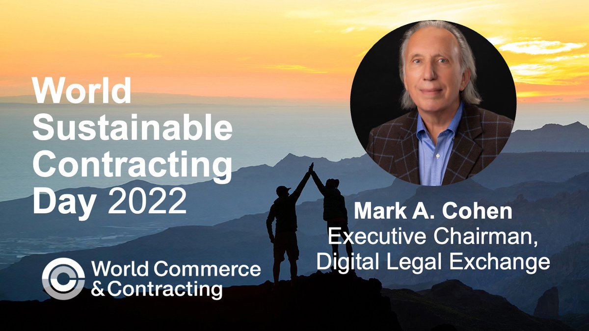 Digital Legal Exchange (@dlexchange) on Twitter photo Join us at World Sustainable Contracting Day 22 on 17/5 where our Executive Chairman <a href="/legalmosaic/">Mark A Cohen</a> will be speaking on the Keynote Panel discussing the characteristics, behaviours & inspiration that are needed from CCM in the modern age. 👉🏻 hopin.com/canvas/events/… #contracting Join us at World Sustainable Contracting Day 22 on 17/5 where our Executive Chairman <a href="/legalmosaic/">Mark A Cohen</a> will be speaking on the Keynote Panel discussing the characteristics, behaviours & inspiration that are needed from CCM in the modern age. 👉🏻 hopin.com/canvas/events/… #contracting