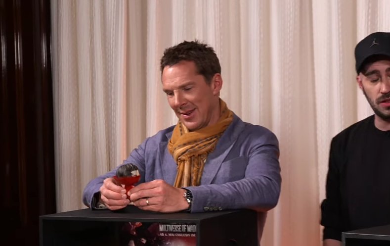 itsmearrunima's tweet image. Just Benedict Cumberbatch being in  love with doctor strange Funko Pop figure