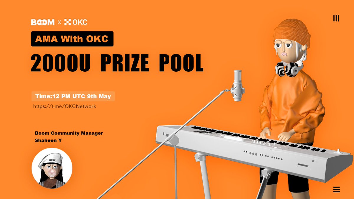 boomapporg's tweet photo. Boom #AMA w/ #OKC🙌

⏰May 9 at 12 PM UTC
🪑Venue: https://t.co/hWJoK3R59b 
🎁 $2000 Prize Pool for ALL who complete every step
✅Steps:
1. Like, RT, @ 3 friends  
2. Fill out the form: https://t.co/VGq6DzBalk 

#giveaway #SocialFi #airdrop #web3 #nft #boomapporg https://t.co/n4dgABkEvV
