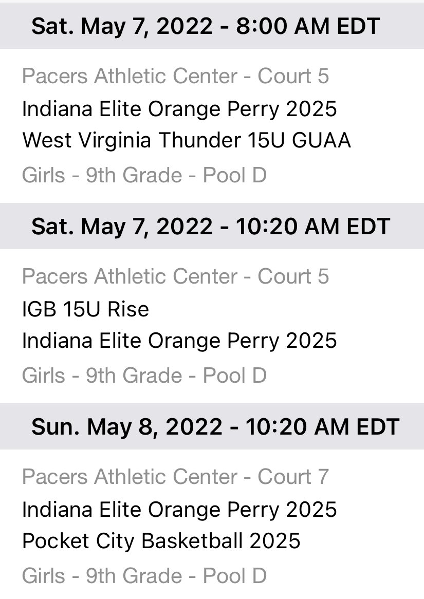 CoachTJPerry's tweet photo. Here is @IndianaEliteWBB 2025 Orange🟠 &amp; 🟢Green schedules for this #MothersDay weekends @PRIMEeventBBall Midwest tourney!  Excited to have both teams back on the floor with another opportunity to compete with great programs!  #WorkToDo #LeaveNoDoubt @SelectEventsBB https://t.co/x63dMOtwcX