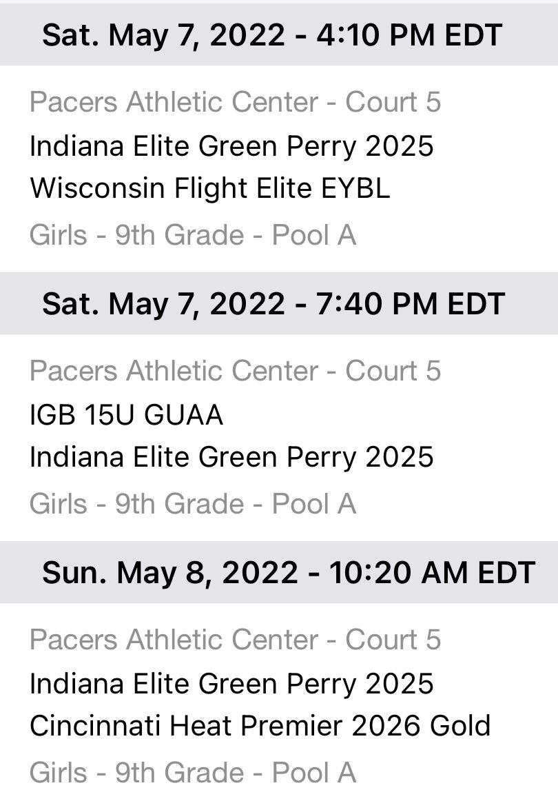 T.J. Perry (@coachtjperry) on Twitter photo Here is @IndianaEliteWBB 2025 Orange🟠 & 🟢Green schedules for this #MothersDay weekends <a href="/PRIMEeventBBall/">ThePRIMEeventSeries</a> Midwest tourney! Excited to have both teams back on the floor with another opportunity to compete with great programs! #WorkToDo #LeaveNoDoubt <a href="/SelectEventsBB/">Select Events Basketball</a> Here is @IndianaEliteWBB 2025 Orange🟠 & 🟢Green schedules for this #MothersDay weekends <a href="/PRIMEeventBBall/">ThePRIMEeventSeries</a> Midwest tourney! Excited to have both teams back on the floor with another opportunity to compete with great programs! #WorkToDo #LeaveNoDoubt <a href="/SelectEventsBB/">Select Events Basketball</a>