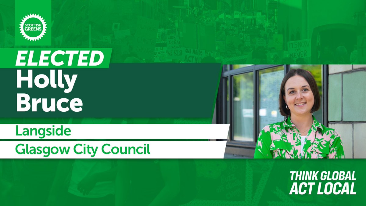 scottishgreens's tweet photo. An excellent result for Holly Bruce, who came first in Langside, Glasgow! 💚🗳️ https://t.co/JTO0hPcvyp