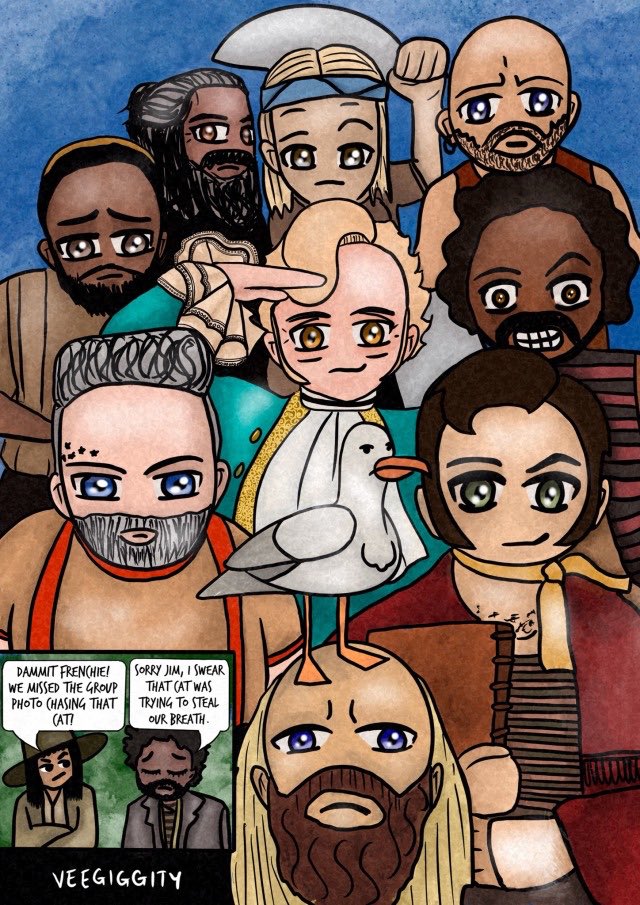VeeGiggity's tweet photo. Even though they’re simple drawings - this took me way longer than I would have expected 😂 #renewourflagmeansdeath #OurFlagMeansDeath #ofmd #OFMDfanart #ourflagmeansdeathfanart #talkitthroughasacrew #StedeBonnet #blackbeard https://t.co/aObxrJWCzy