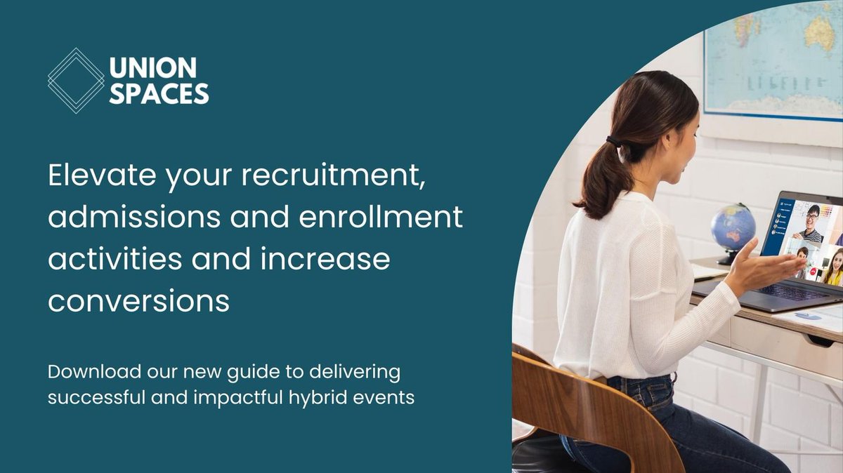 UnionSpaces's tweet image. Do you plan or have strategic oversight of recruitment/admissions events? 

Our new Hybrid Events Guide will help you plan successful and impactful hybrid events that meet organizational and audience needs AND increase conversion. 

Download the guide - ow.ly/bNoe50J13vI