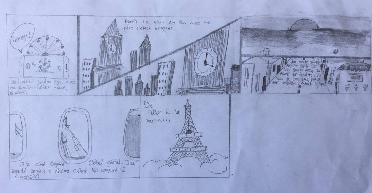 oratory_MFL's tweet photo. Well done to 1st Form French for using the "passé composé" in comic strips! https://t.co/YTjcoOMGAK