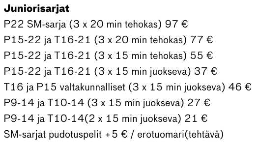Laskos's tweet photo. @AnuJuvonen @Palloliitto @fathermetro @ihmisoikeus @TerhiHeinila @KaariMattila @fannyfroman @KukkaSaara Salibandyssä palkkiot ovat avoimesti nähtävillä (Salibandyn Kilpailusäännöt 61 §) eivätkä eroa tyttöjen ja poikien välillä (pl. porrastusrajat). Uskallan myös salibandyn erotuomariasettelijana väittää, etteivät tuomarit  nirsoile isossa kuvassa sukupuoliperusteisesti. https://t.co/Uh270kNYTB