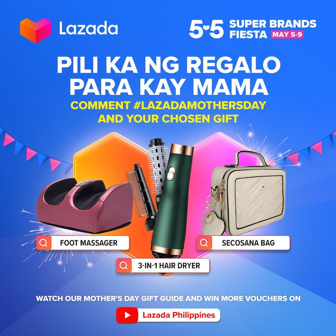 LazadaPH's tweet photo. Ano kayang magugustuhan ni Mama? 💙 

For more gift ideas, watch this:
🎁 https://t.co/cOPqMHCkcm

#LazadaPH55 #LazadaMothersDay #LazadaSuperBrandsFiesta #LazadaPH https://t.co/B7fWhpSZrL