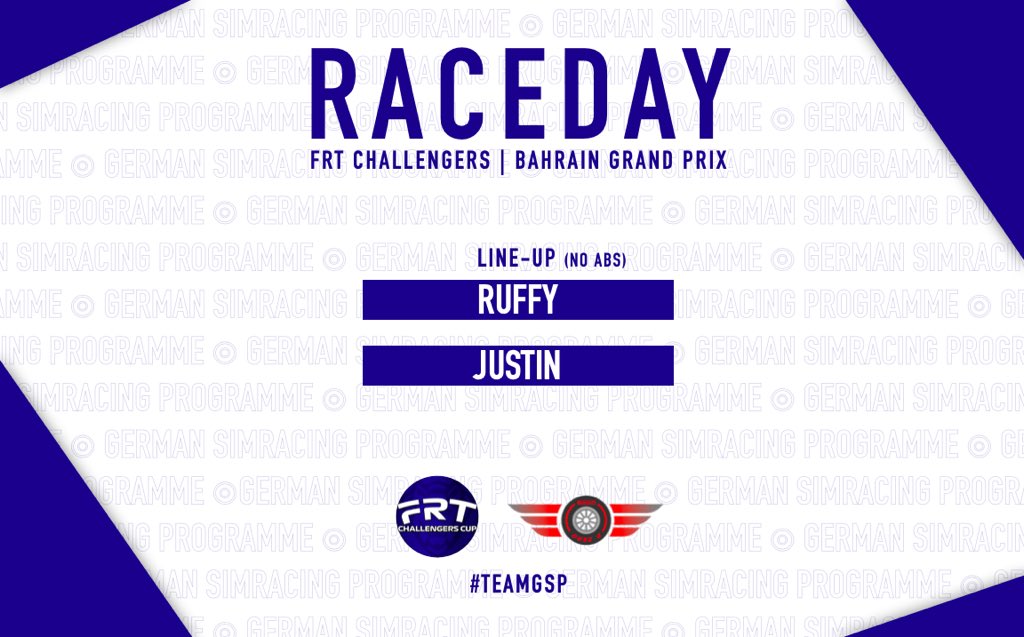 🔴RACEDAY🔴

@FRTCCup 

First race of the 8-Race season, let’s make it a good one. Strong Teams to battle against 👊

#TeamGSP