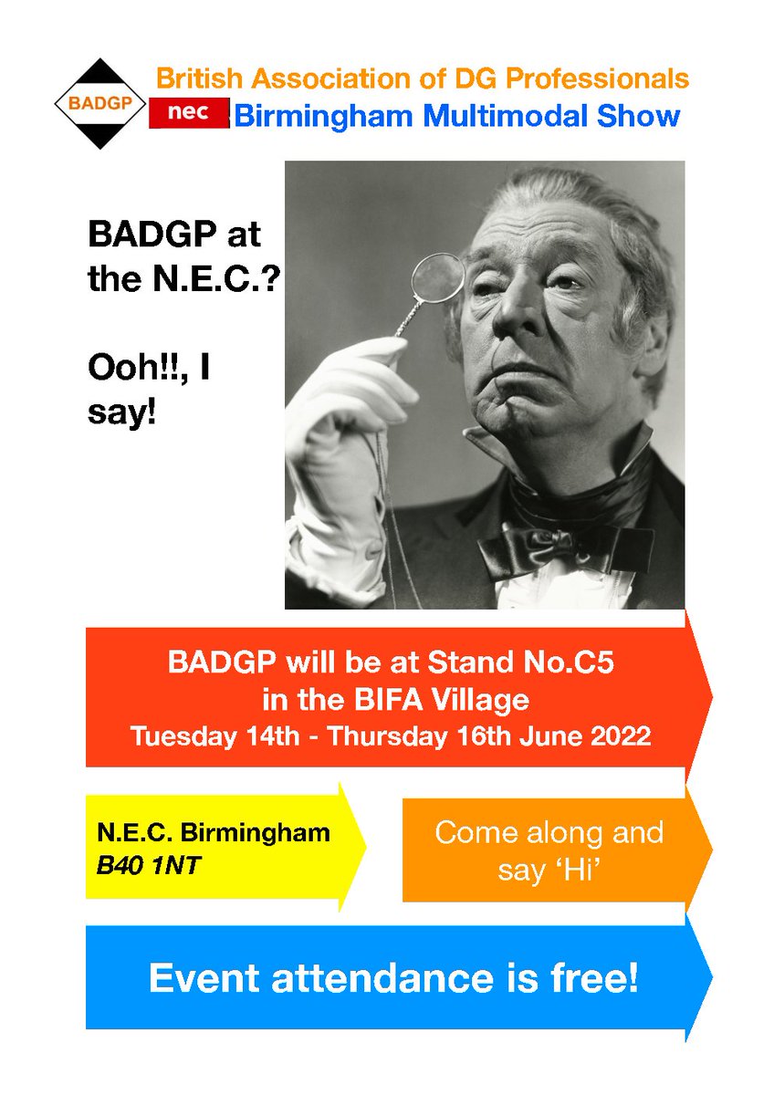 badgp_dgsa's tweet photo. BADGP will be at the NEC Multi-modal event with a view to get our presence known a bit more within the UK Logistics industry.
Come say hi and meet BADGP Committee members.
14th June - 16th June
#badgp #dgsa #logistics #dangerousgoods https://t.co/YOm8DtcuZx