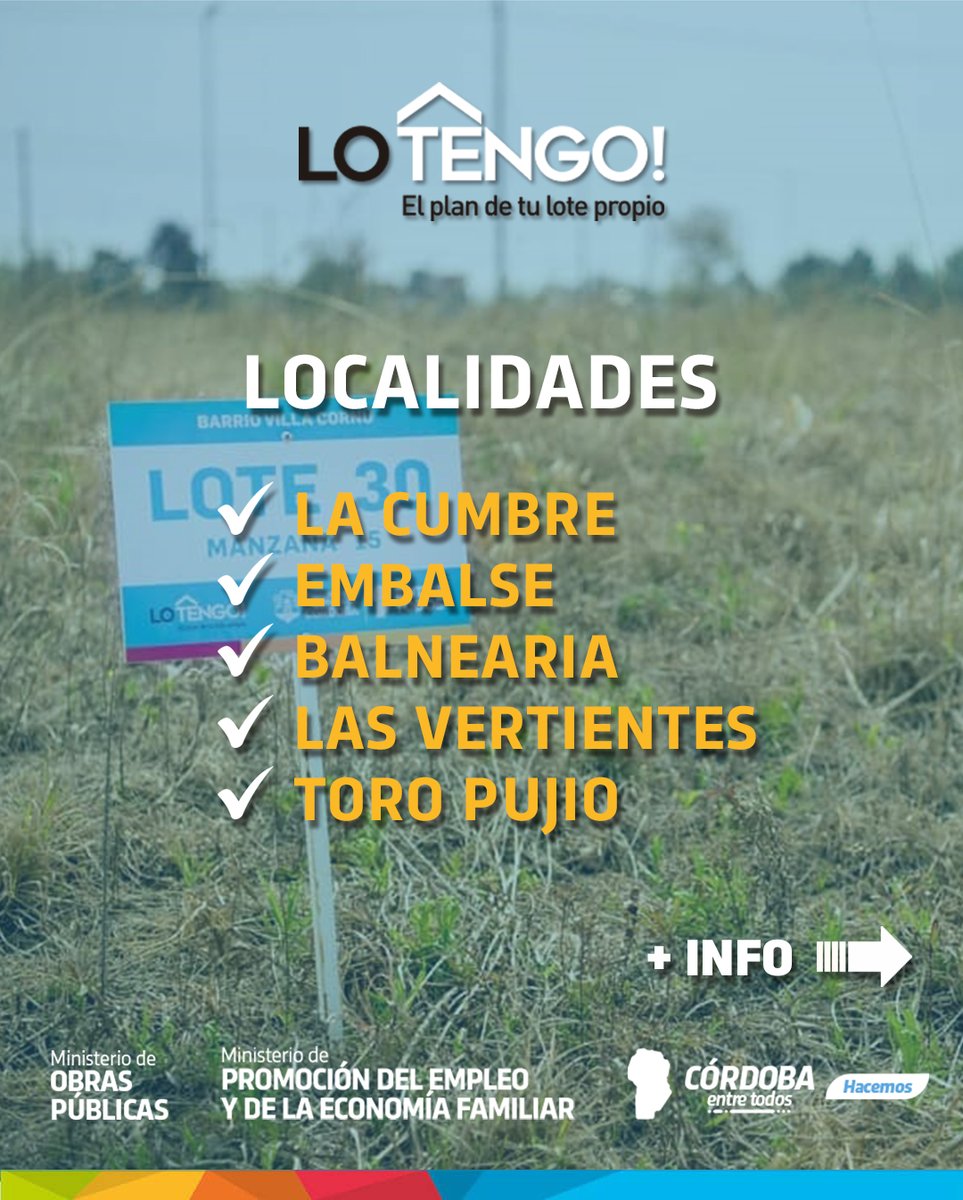 Se encuentran abiertas las inscripciones para participar del sorteo de lotes en el interior provincial.