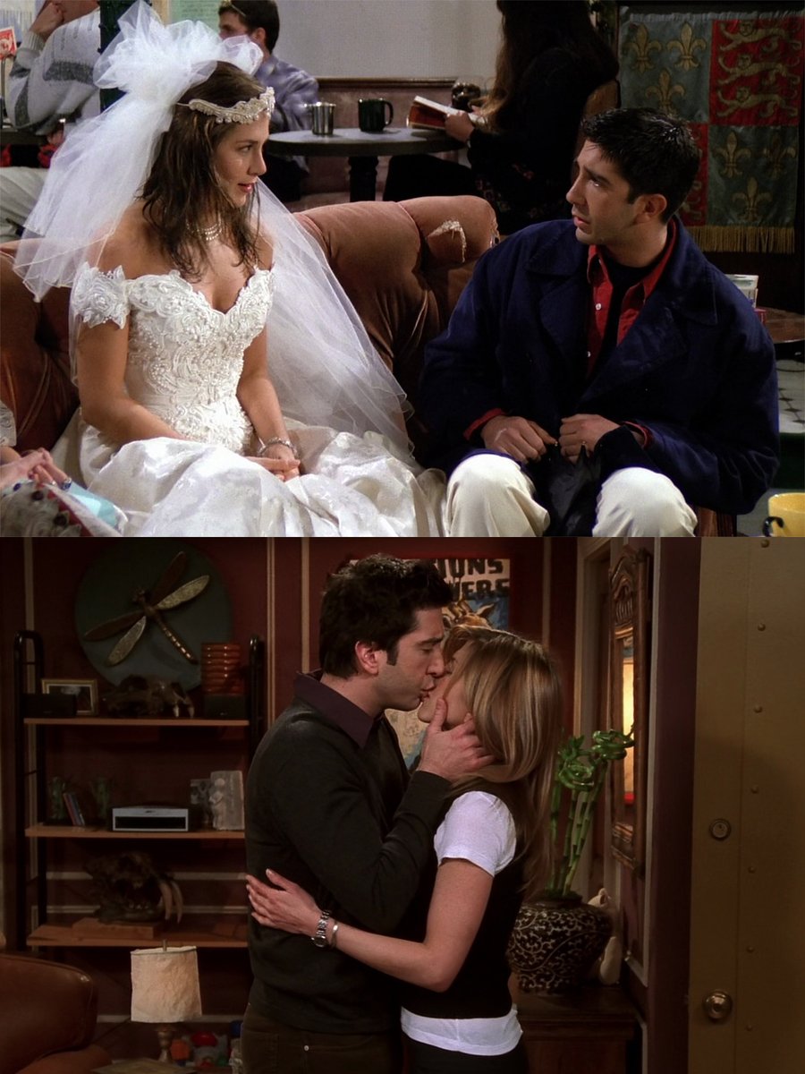 rossandrachlove's tweet photo. In the first episode, Rachel Green moved to New York and left the man she didn’t love. In the last episode, she stayed in New York for the man she did love, Ross Geller. Happy 18th anniversary to TV’s greatest endgame. ❤️❤️ https://t.co/Ty4sYupHmM