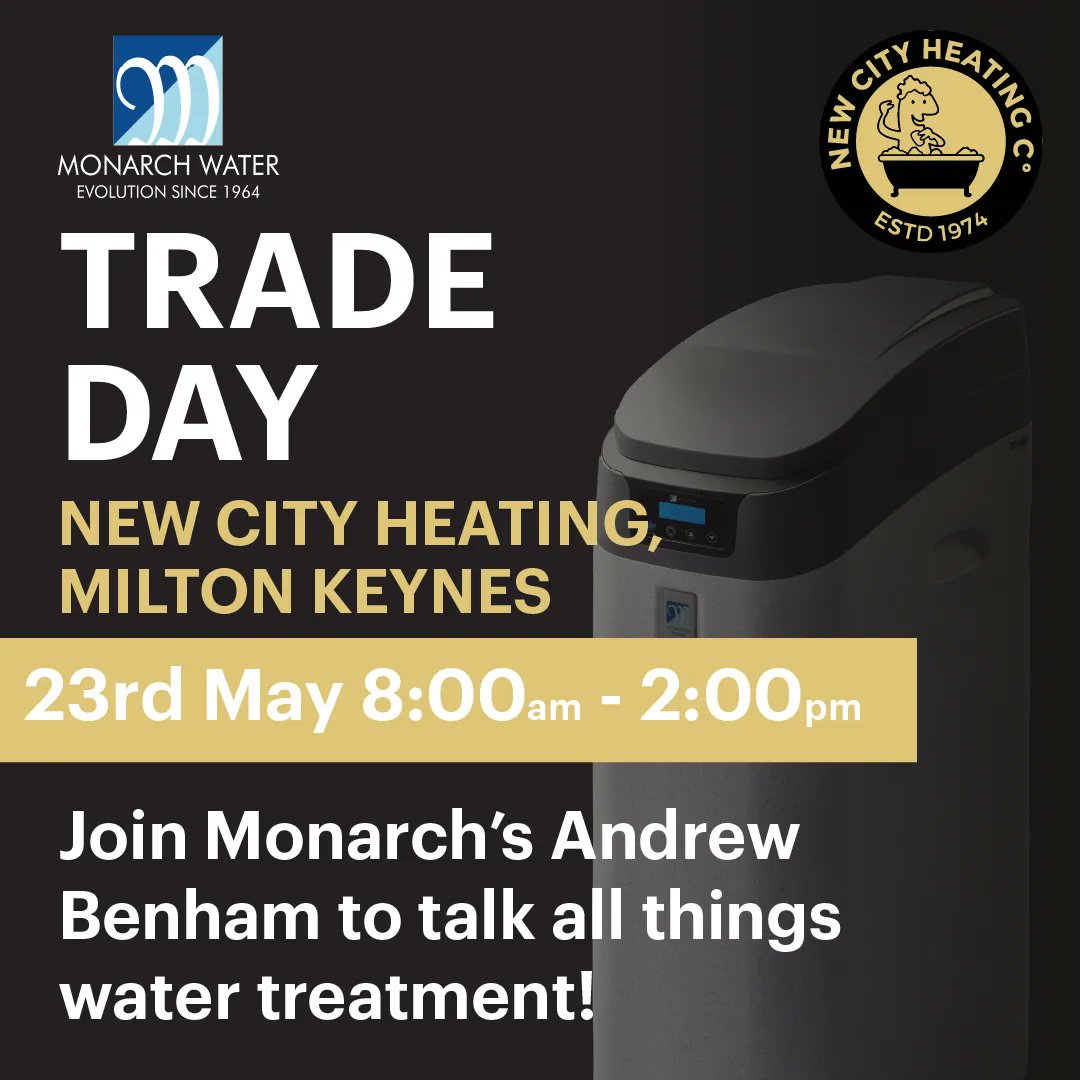 Meet with #Monarch 💧👋🏼

Andrew Benham from Monarch Water will be joining us for our Fenny Stratford trade day.

Don't miss this 🔥 EXCLUSIVE on-the-day offer...
Receive a FREE set of HiFlow hoses with every softener order placed (trade only*).

#plumbing #plumbersmerchant