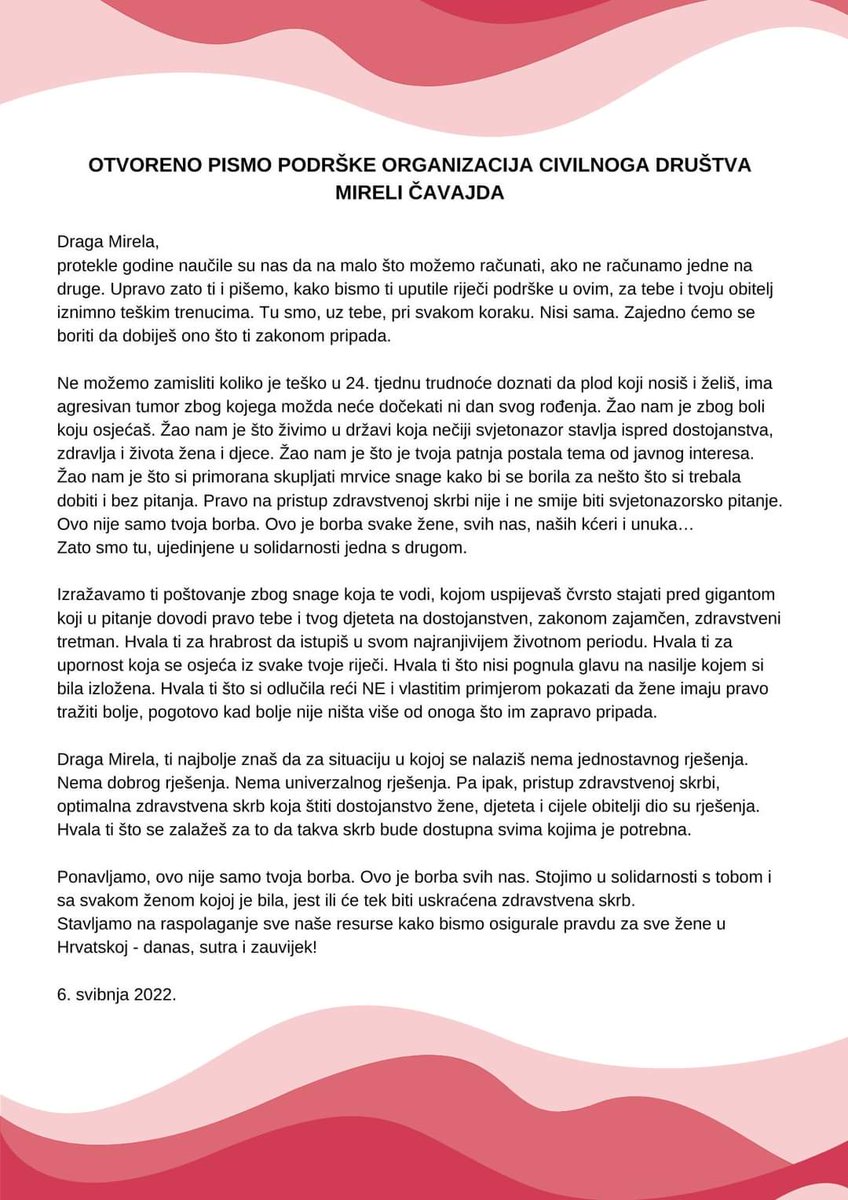 francesmute's tweet photo. Mirela, nisi sama! Ovo je borba svih nas.
Pročitajte pismo podrške Mireli Čavajda: https://t.co/lUp14EEcZQ
Pročitajte zahtjeve organizacija civilnog društva: https://t.co/iOmMkJnrrw i podržite ih kao fizičko lice potpisom podrške: https://t.co/lq6N0VyQpI

Dijelite! https://t.co/qkNRSox5dJ