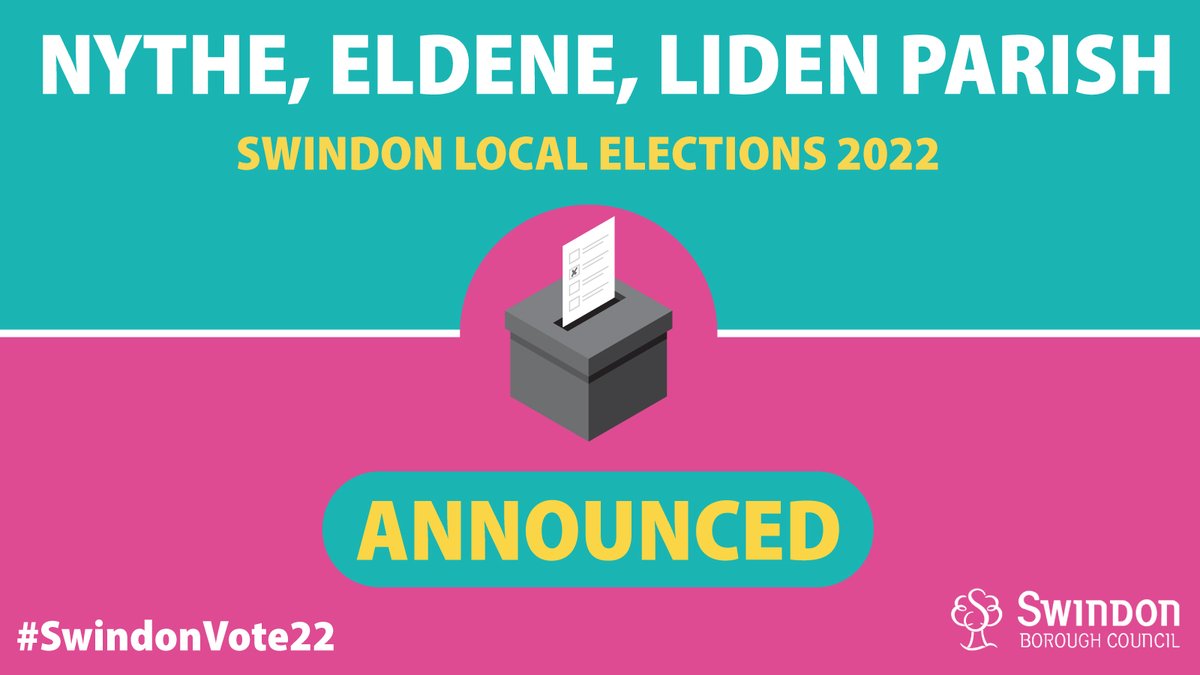 SwindonCouncil's tweet photo. Nythe, Eldene and Liden Parish (Nythe Ward) results announced
Elected: SOLOMON, Bazil Stanley - The Conservative Party
HUNT, Adam Thomas - Labour Party - 323
SOLOMON, Bazil Stanley - The Conservative Party - 474 https://t.co/0Un3qvGvm4