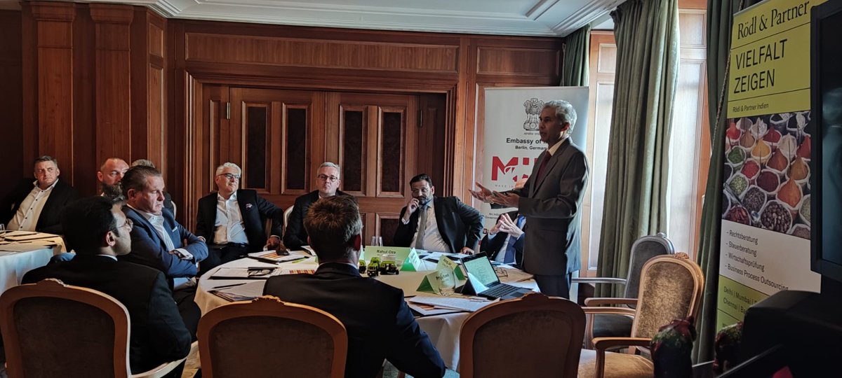 investindia's tweet photo. Thank you, @roedl India &amp; @IndoGerman, for your support in making the 'Make In India Mittelstand' round table a success!

We're encouraged to see the tremendous interest shown by German companies and look forward to facilitating &amp; supporting them in their New India journey. https://t.co/QELBBDZC1m