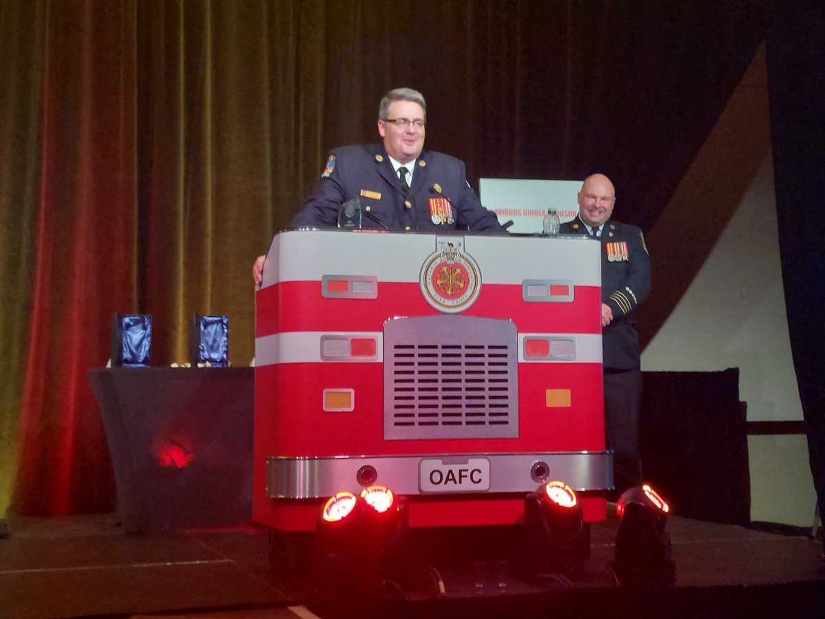 Congratulations to @ChiefPeggTFS of <a href="/Toronto_Fire/">Toronto Fire Services 🇨🇦</a> on winning the 2022 #OAFC Presidents Award

Chief Pegg's leadership, heading #Toronto's #Covid-19 response, helped show the path forward for all of #Ontario's fire services. #OAFC2022
