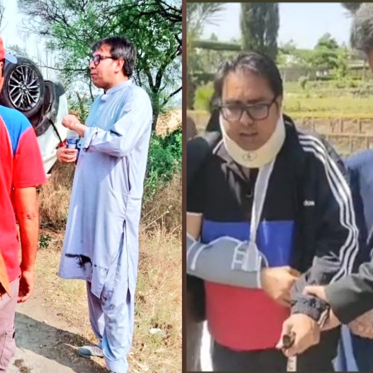 Aligulpir's tweet photo. The curious case of @SHABAZGIL with its reverse recovery. Accident happens he’s fine and opening bottles, a day later he’s worse and hand is broken. May God bless him with the recovery speed of Pervaiz Illahi https://t.co/C2iE8rfBWG