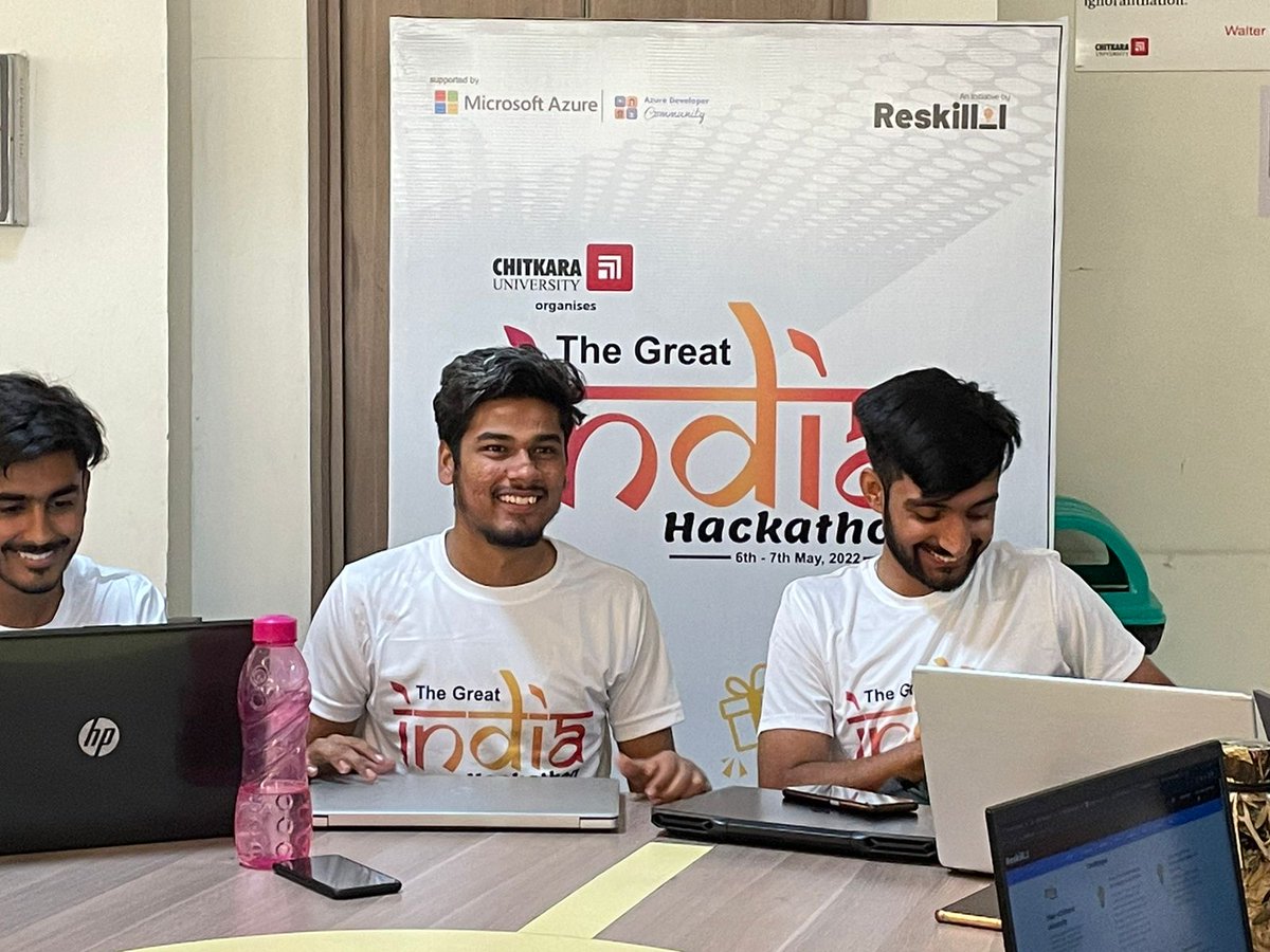 Reskilll's tweet photo. The journey of 24 hours hackathon at @ChitkaraU has just begun and we gleefully await for the flow of creativity.
#codekaregaindia

#community #university #creativity #azure #developer #upskilling #technology #hackathon https://t.co/s2QE4Pli5f