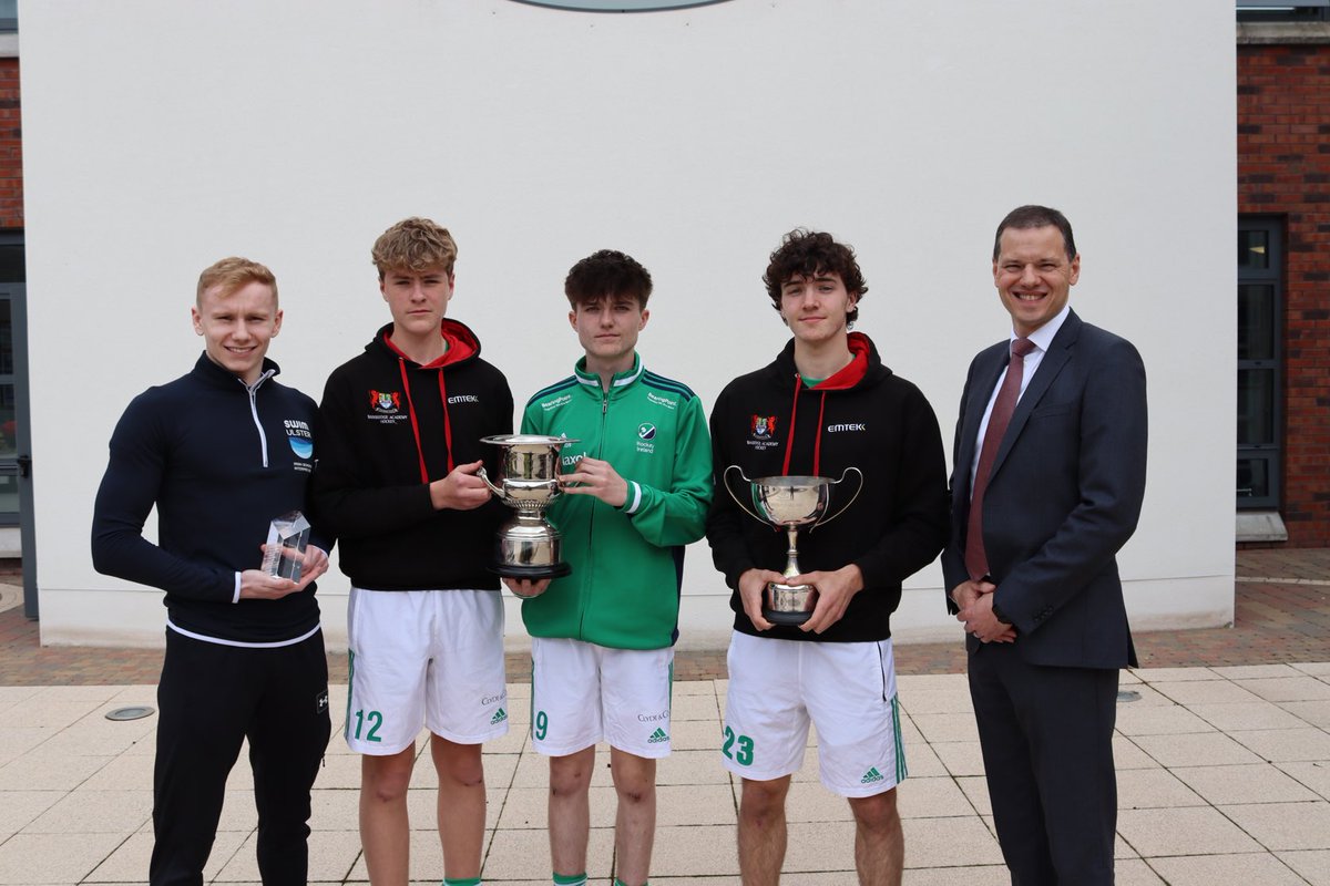 BanAcademyNews's tweet photo. Congratulations to our Special Award winners. Danny Johnston award for excellence by a Junior Pupil - Adam McKee &amp; Ben Thompson. Colin Taylor award for Contribution &amp; Achievement - Adam Wilson. Physique Cup for Sporting Excellence by a Senior Pupil - Charlie Rowe. https://t.co/fE4trwTrbj