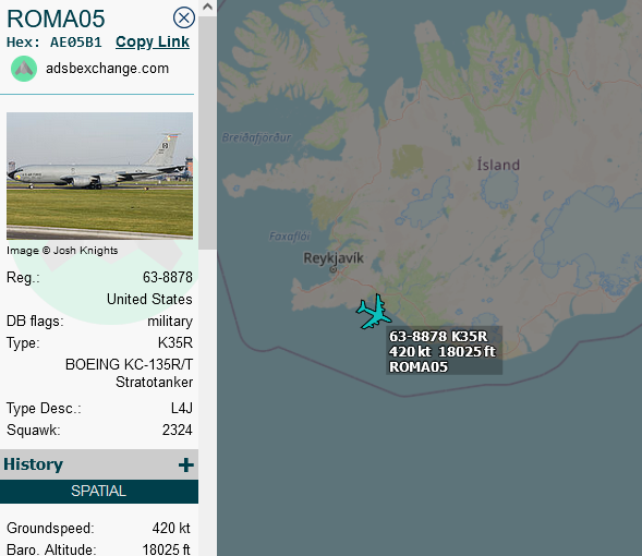 SirListenalot's tweet photo. #KC135 #AE05B1 as #ROMA05 airborne from Keflavik with "MD" #A10's #TREND51 bound for Ramstein https://t.co/1JlSeIl3Iw
