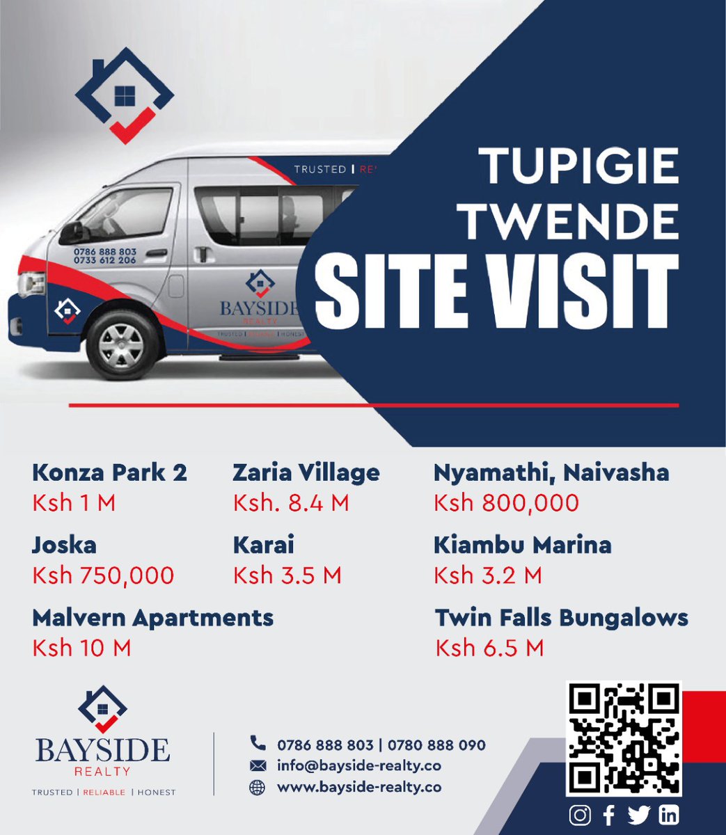 BaysideLtd's tweet photo. One of the key thing to do while #investinginrealestate is #sitevisit
We are ready to take you to a site visit at your #convenient time, to any of our #properties
Note that we have #financingoptions and #flexible #paymentplans
+254786888803 / +254780888090
https://t.co/vuzwDJp64O https://t.co/yrYgAM3VAZ