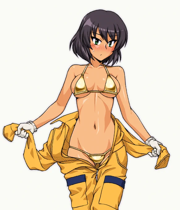このゴールデンウィークは何だか暑い日が続いていたので、ゴールデンビキニのホシノを貼っておきます… 