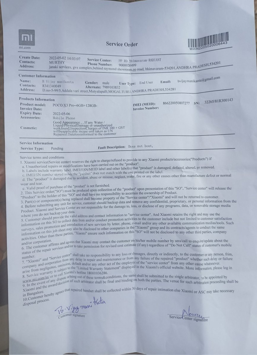 harishB_'s tweet photo. Hi sir
My device poco x3 pro dead completely due to software update .I submit all proceedings to near coustomer care centre near me . I didn't get any update since i submit please send minote 10pro which is offer me at coustomer care please send as soon as possible @IndiaPOCO https://t.co/sE95ge11bd