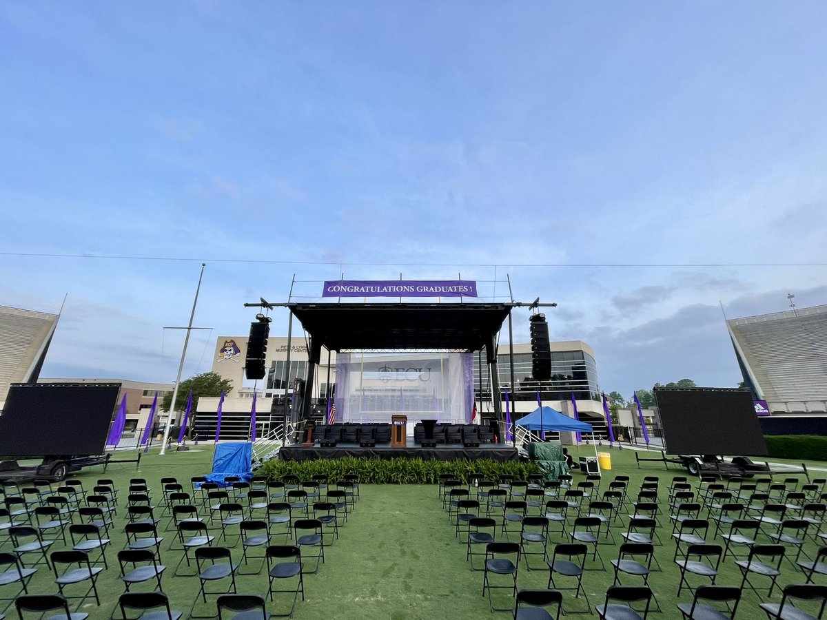 ECUPolice's tweet photo. Congratulations @EastCarolina Class of 2022. Your hard work &amp; perseverance through adversity &amp; challenges paid off &amp; you got the WIN. Today we celebrate you &amp; your accomplishments. Now let’s fill this stadium up so you can be honored as @piratealumni https://t.co/muZDKiCgdi