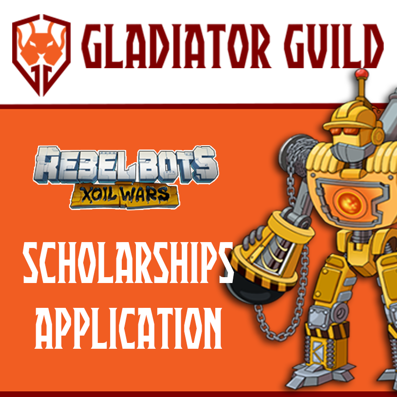 GladiatorTeamAI's tweet photo. HEY! 🤖👩‍🎓👨‍🎓#REBELBOTS SCHOLARSHIPS APPLICATION!!! 👉1) Retweet and 👉2) Fill up the application form: https://t.co/B2fHzs2uta  Good luck!!! #jointheresistance #P2E #Play2Earn #RebelbotsScholarship https://t.co/ZYPzOwkR6z
