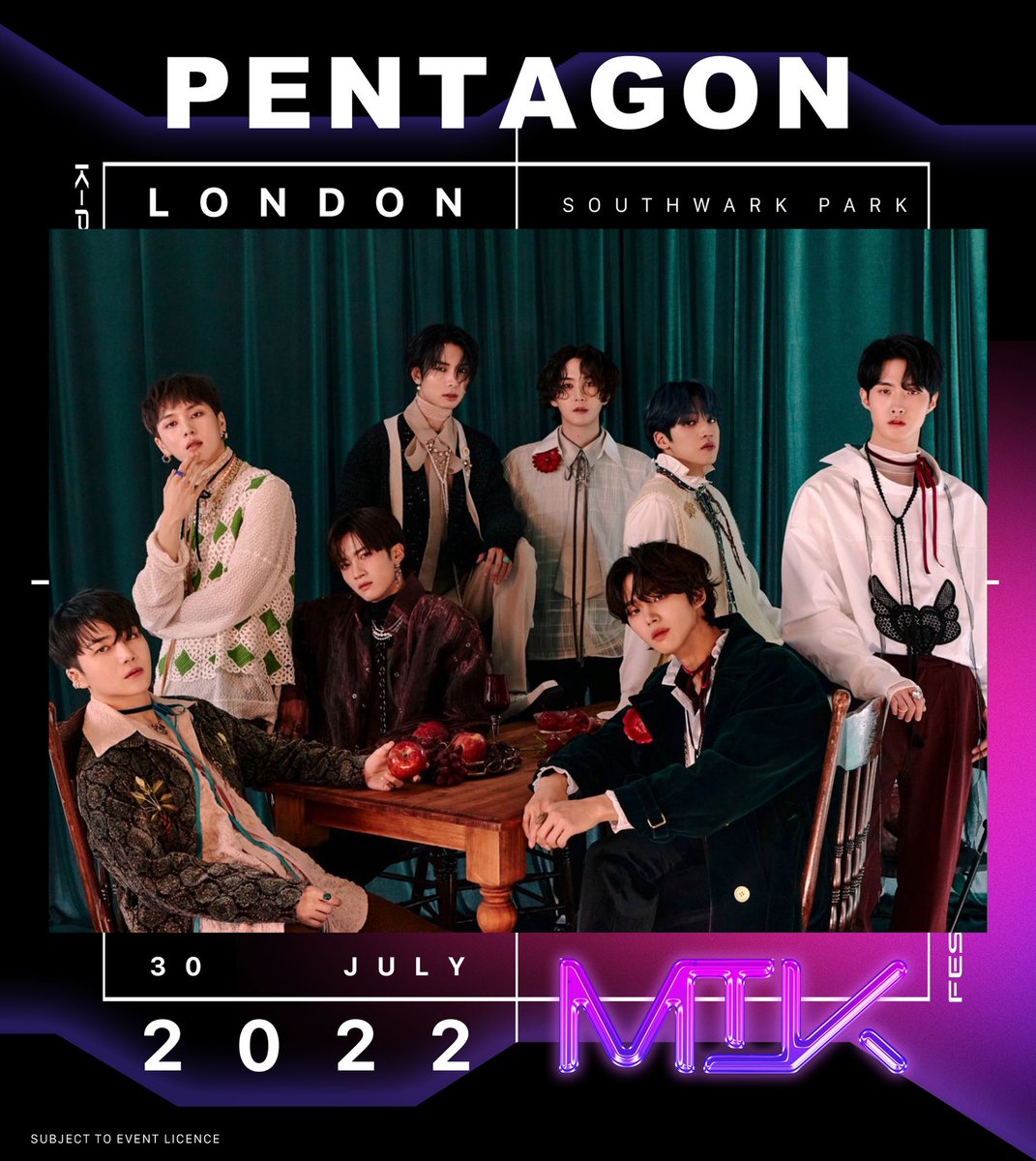mikfestival's tweet photo. 𝗠𝗜𝗞 𝗙𝗘𝗦𝗧𝗜𝗩𝗔𝗟

Introducing the first lineup for our MIK Festival💜

@CUBE_PTG 

Stay tuned for more artists in the lineup and let’s have fun on 30th of July in Southwark Park, London🇬🇧

#PENTAGON #펜타곤 
#MIKFESTIVAL #LONDON https://t.co/9nAjI5Bgs6